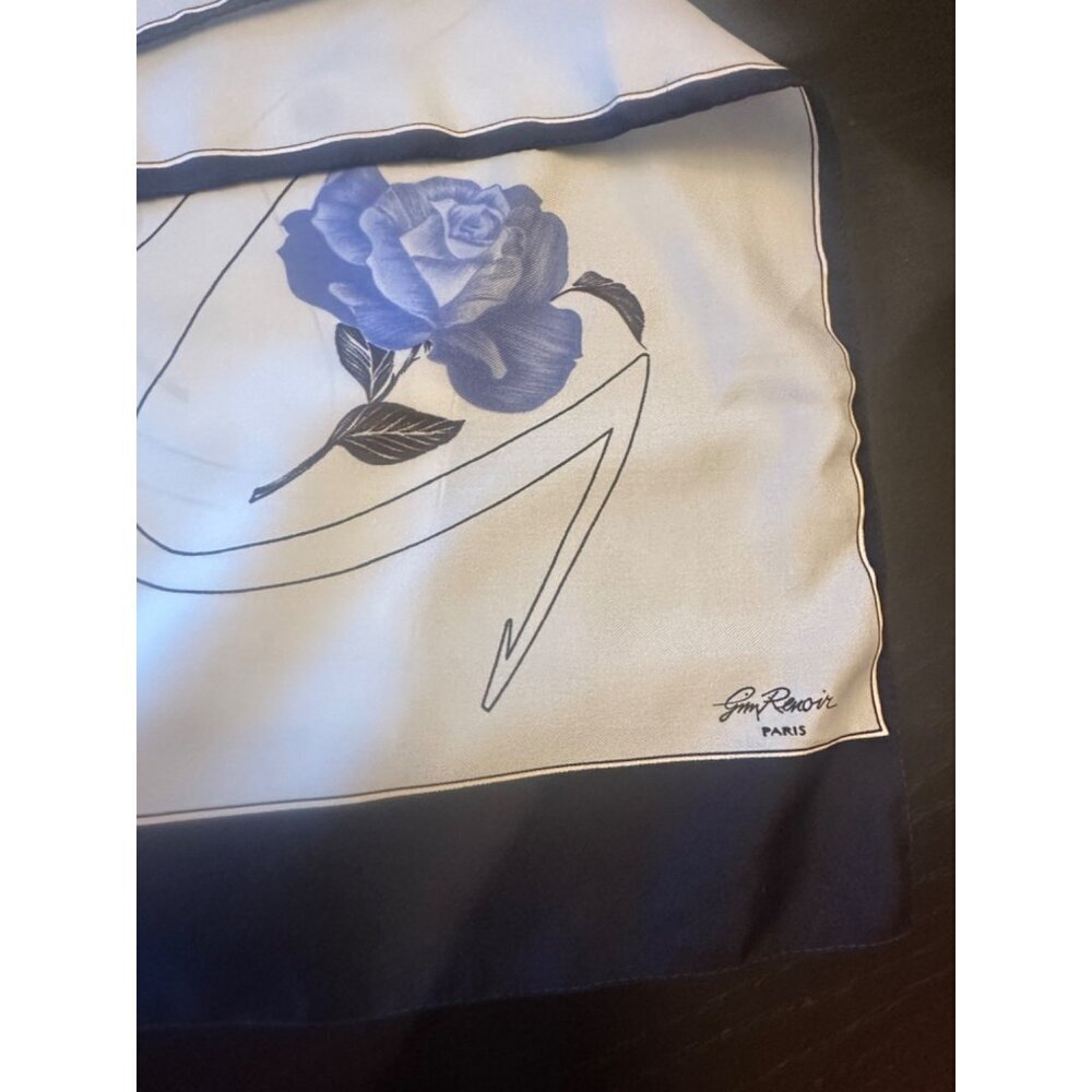 Jon Renoir Pairs Blue Monogramed Scarf - Picture 4 of 5
